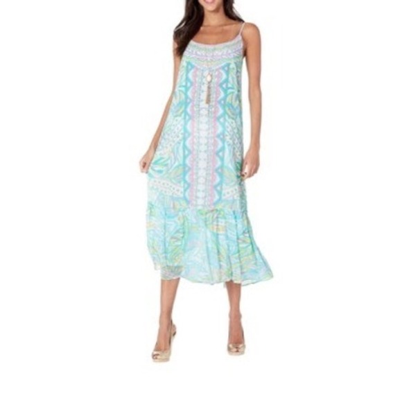 Lilly Pulitzer Dresses & Skirts - Lilly Pulitzer Womens‎ Winni Midi Dress Pink Blue Green Maraca My World Size M